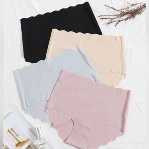 4pack No Show Invisible Scallop Trim Panty Set